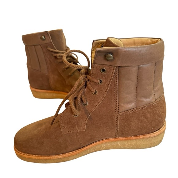 Apc Boots In Women A.P.C. Suede wedge lace up ankle booties 40 / 9.5-10 brown
